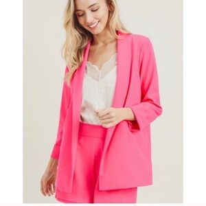 Women's Chic Casual Pink Blazer Size Medium